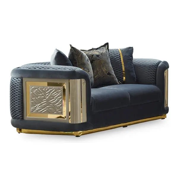 Elegance Stationary Livingroom Loveseat Dark Grey - Ferro Furniture