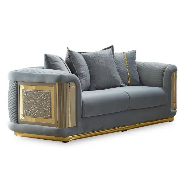 Elegance Stationary Livingroom Loveseat Light Grey - Ferro Furniture