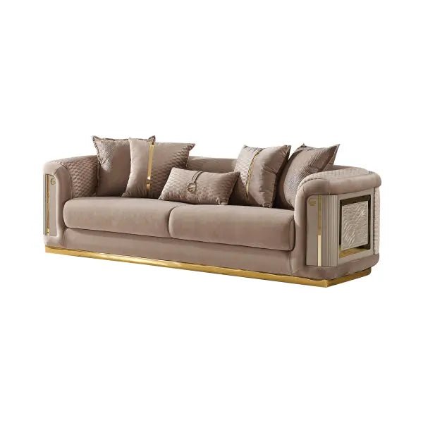 Elegance Stationary Livingroom Sofa Beige - Ferro Furniture