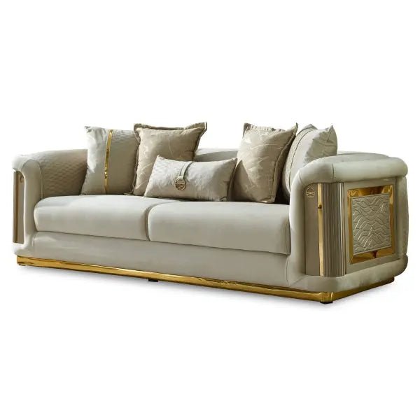 Elegance Stationary Livingroom Sofa Cream - Ferro Furniture