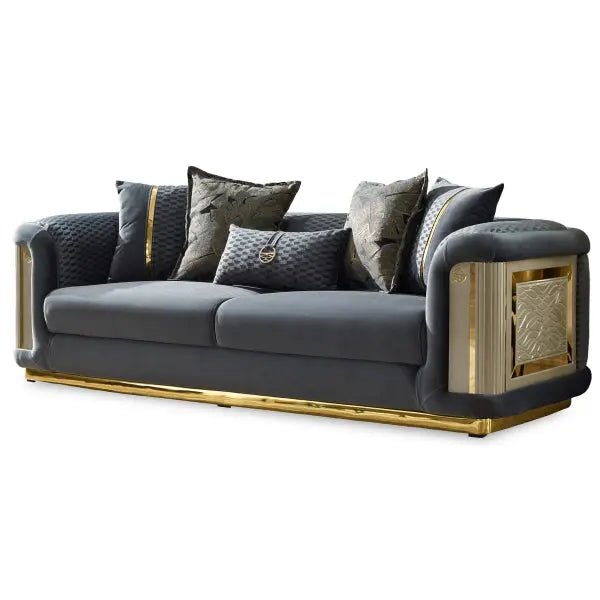 Elegance Stationary Livingroom Sofa Dark Grey - Ferro Furniture