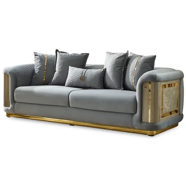 Elegance Stationary Livingroom Sofa Light Grey - Ferro Furniture