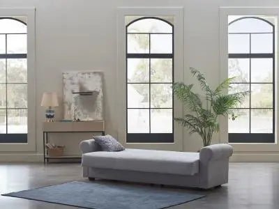 Elita S 3 Seat Sleeper (Koopsi Light Gray) - Ferro Furniture