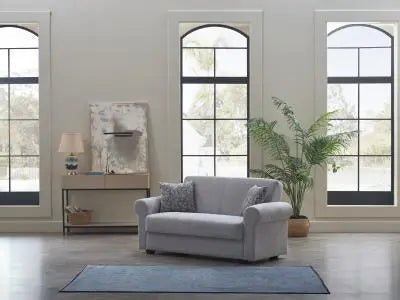 Elita S Love Seat (Koopsi Light Gray) - Ferro Furniture