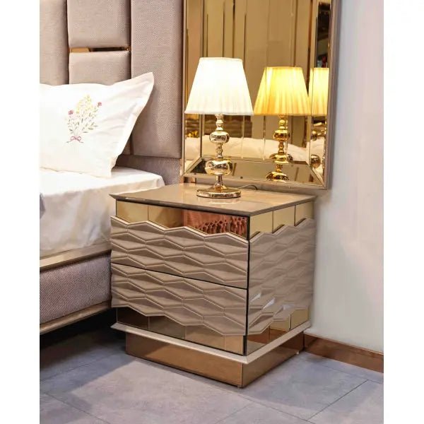 Elite Bedroom Nightstand With Back - Ferro Furniture