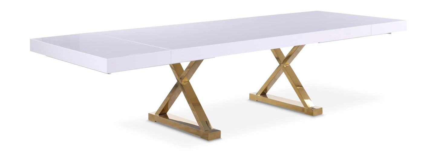 Excel - Extendable Dining Table with Gold Base - Ferro Furniture