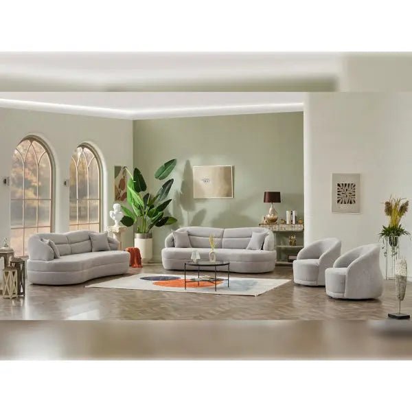 Gloria Convertible Livingroom (2 Sofa & 2 Chair) Cream - Ferro Furniture