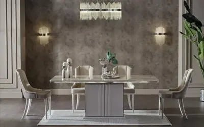 Gravita Dining Table (Ivory) - Ferro Furniture