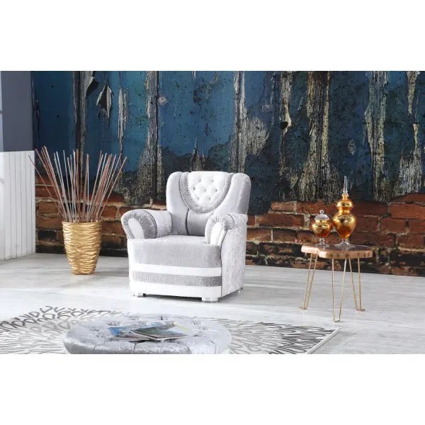 Idea Livingroom Chair Silver - White - Ferro Furniture