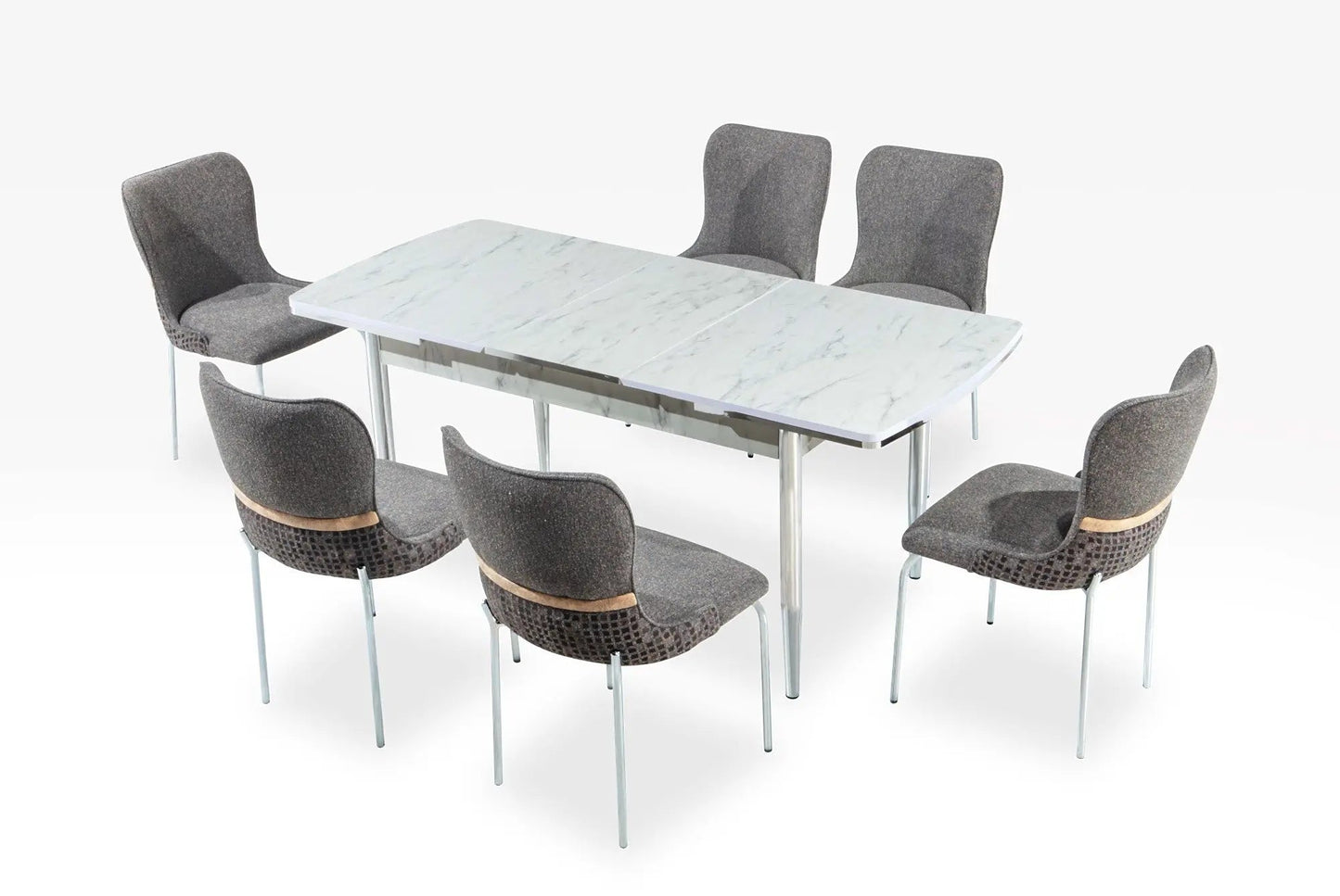 Inci Diningroom White (Dining Table & 6 Dining Chair) - Ferro Furniture