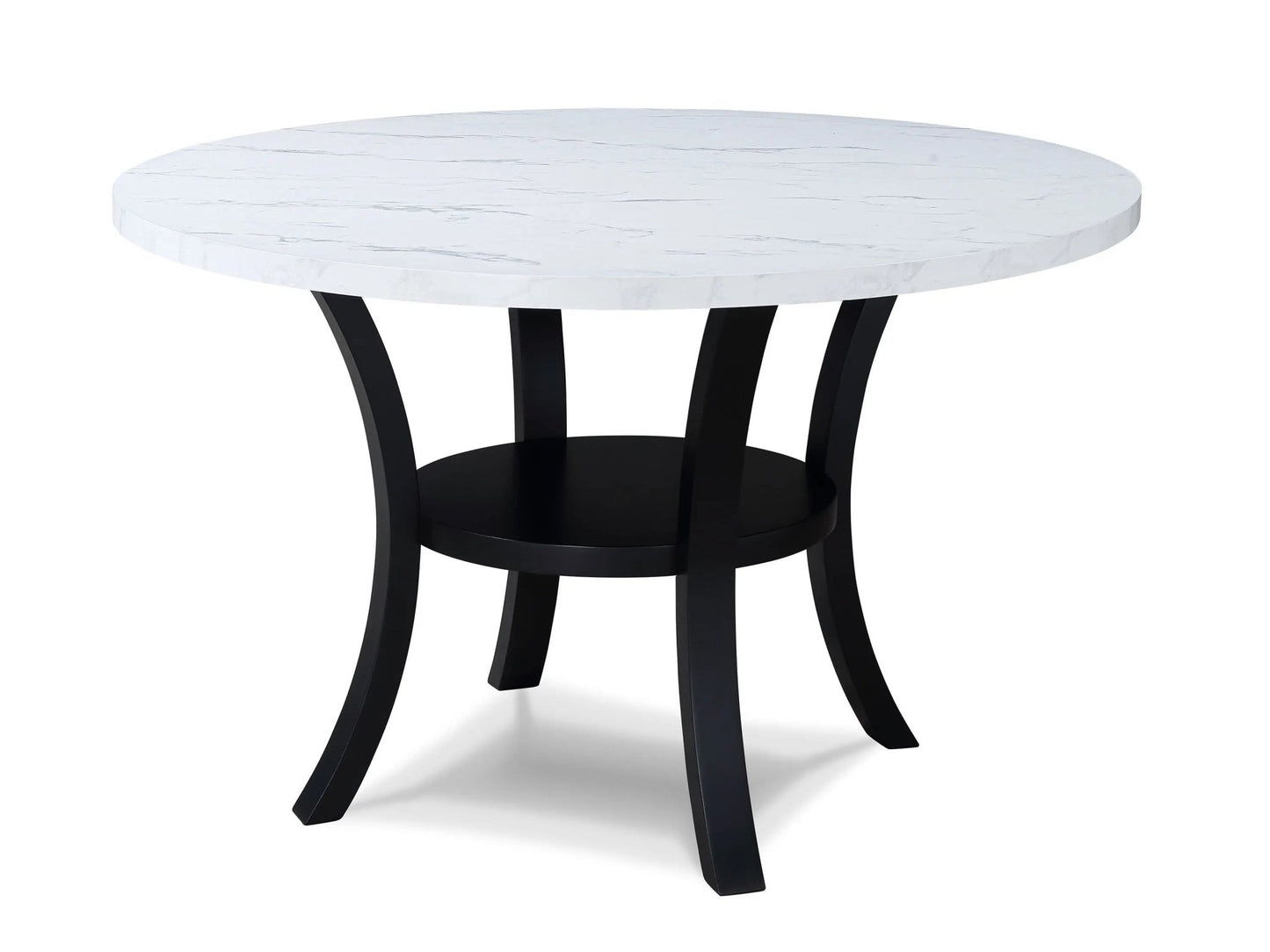 Isla - Round Dining Table - White / Black - Ferro Furniture