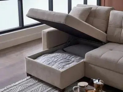 Ivy Sectional (Koopsi Basic Beige) 3 Pieces - Ferro Furniture