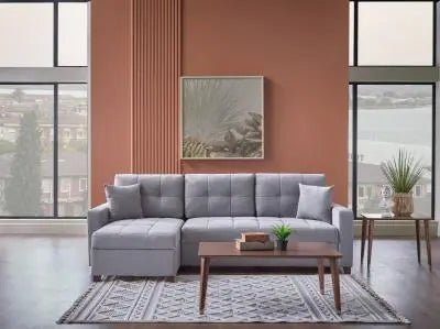 Ivy Sectional (Koopsi Basic Grey) 3 Pieces - Ferro Furniture