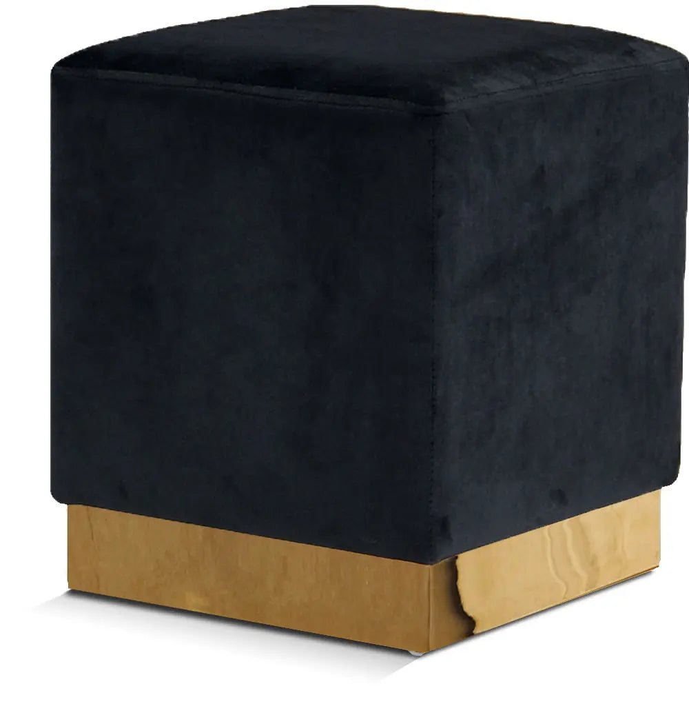 Jax - Stool Ottoman with Gold Base - Ferro Furniture