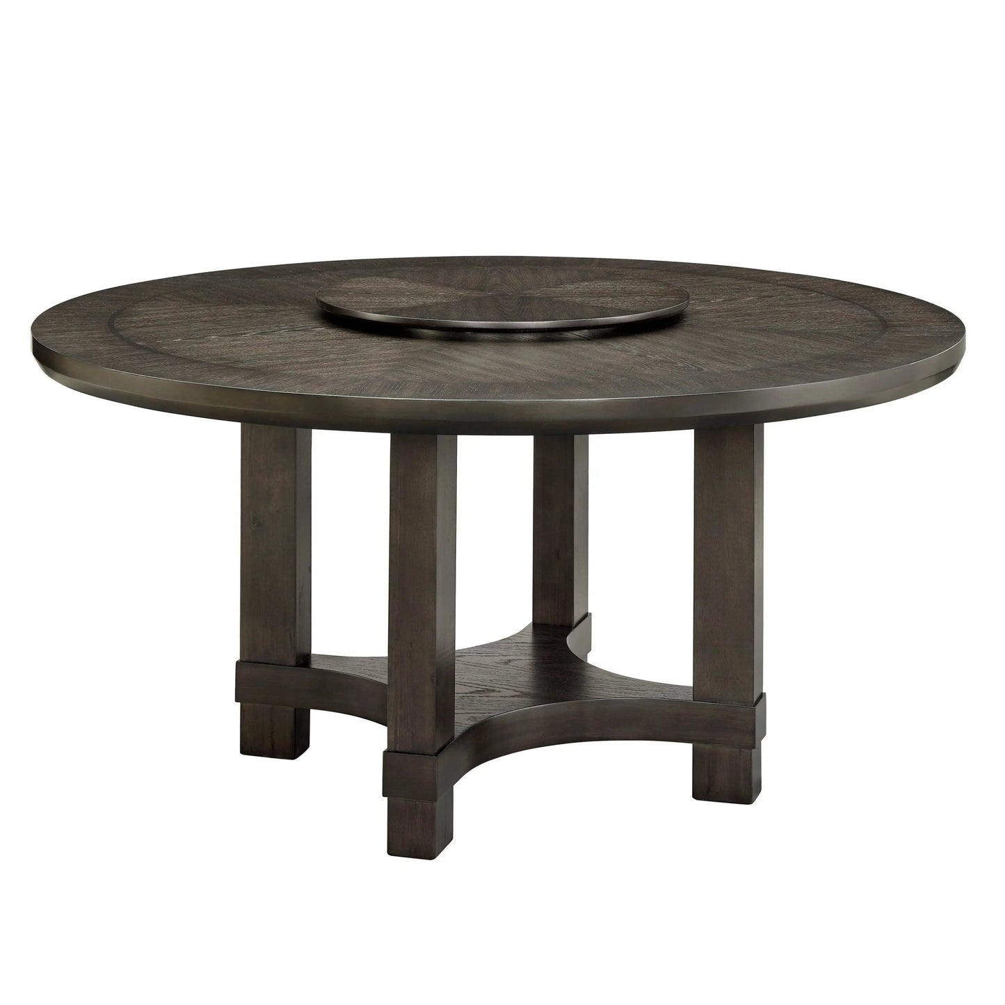 Jeffries - Round Table With Lazy Susan - Espresso - Ferro Furniture