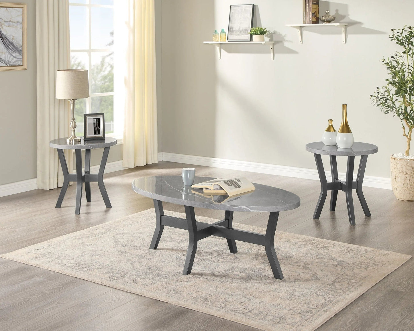 Judson - 3 Peace Cocktail Set - Dark Gray - Ferro Furniture