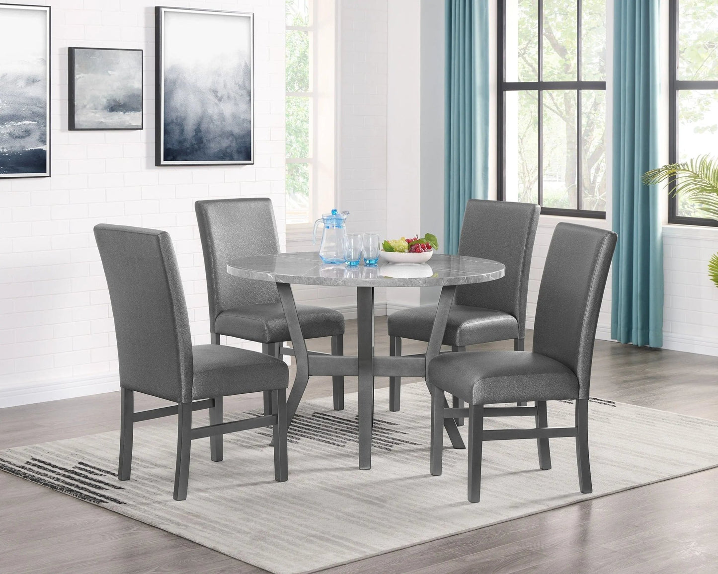 Judson - 5 Piece Dining Set - Glitter Gray - Ferro Furniture