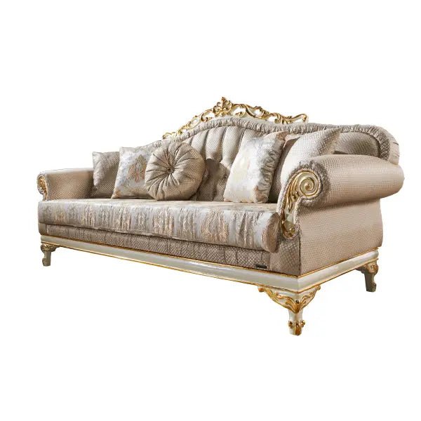 Kardelen Traditional Stationary Loveseat Cream - Ferro Furniture