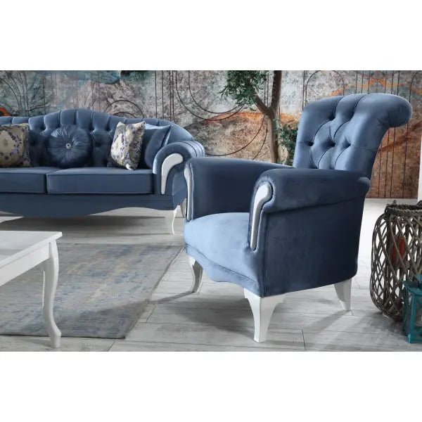 Katre Livingroom Chair Blue - Ferro Furniture