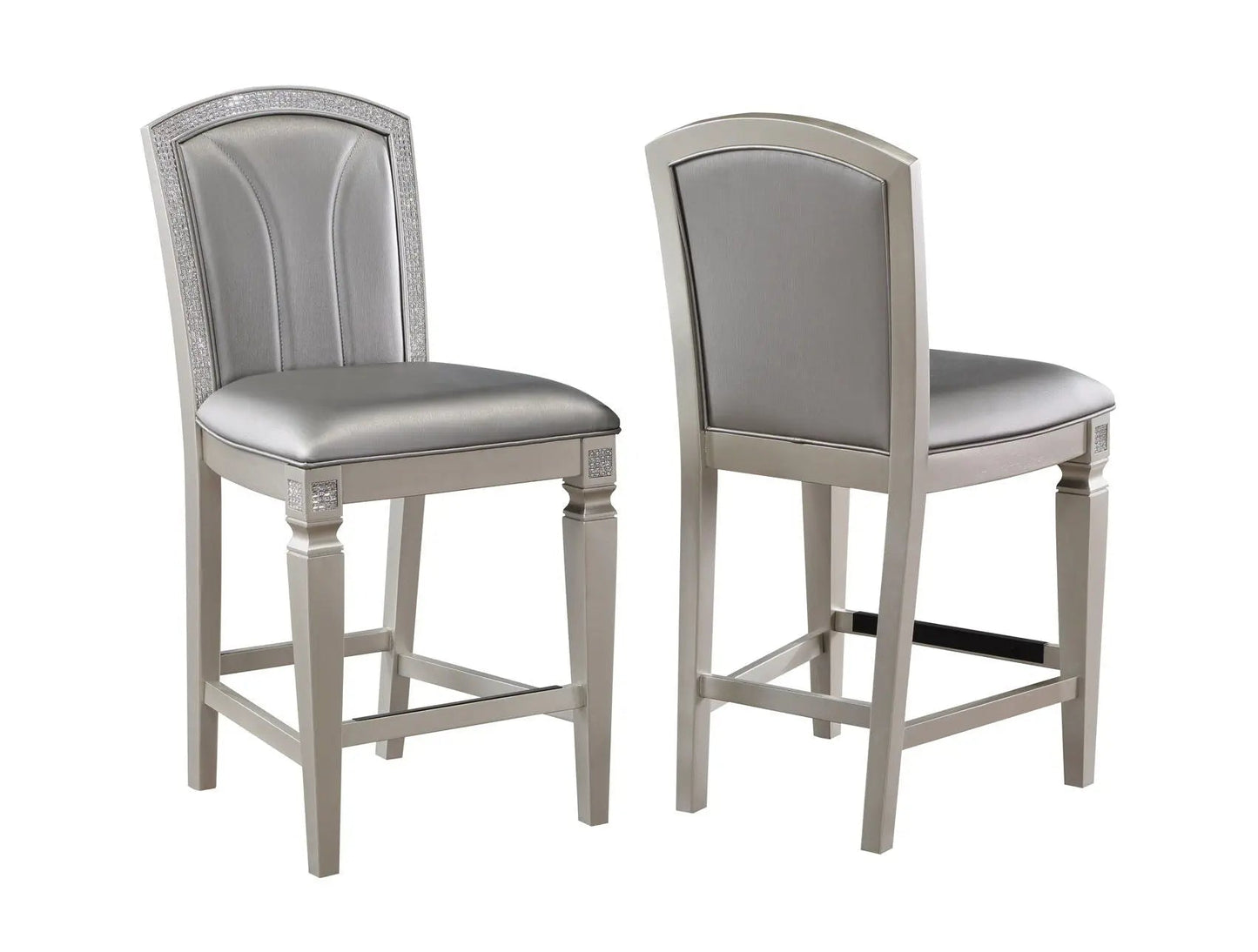Klina - Counter Height Chair (Set of 2) - Silver - Ferro Furniture