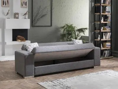 Kobe 3 Seat Sleeper (Diego Gray) 2 Pieces - Ferro Furniture