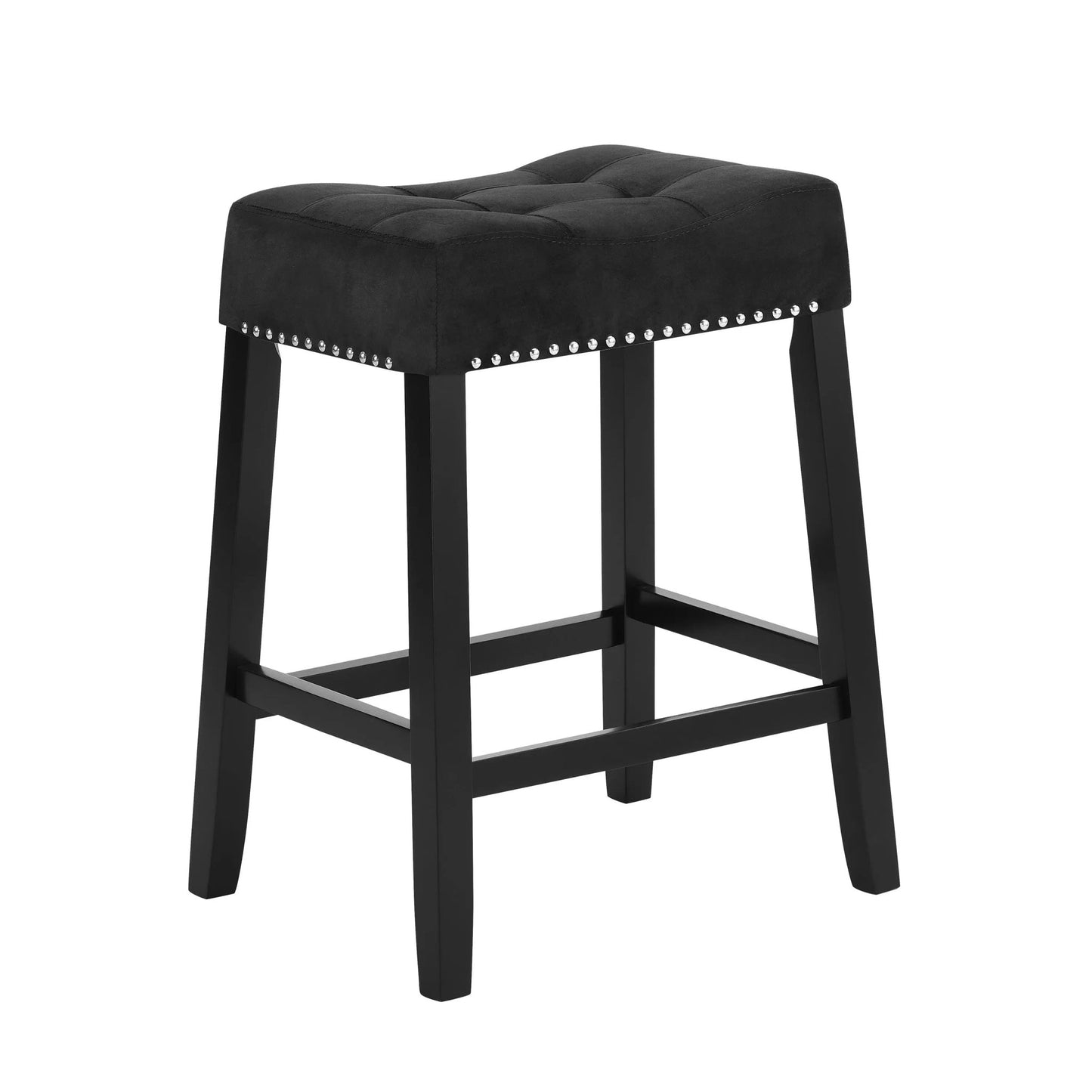 Lennon - Saddle Counter Bar Stool (Set of 2) - Black - Ferro Furniture