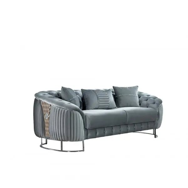 Lucas Stationary Livingroom Loveseat Light Grey - Ferro Furniture