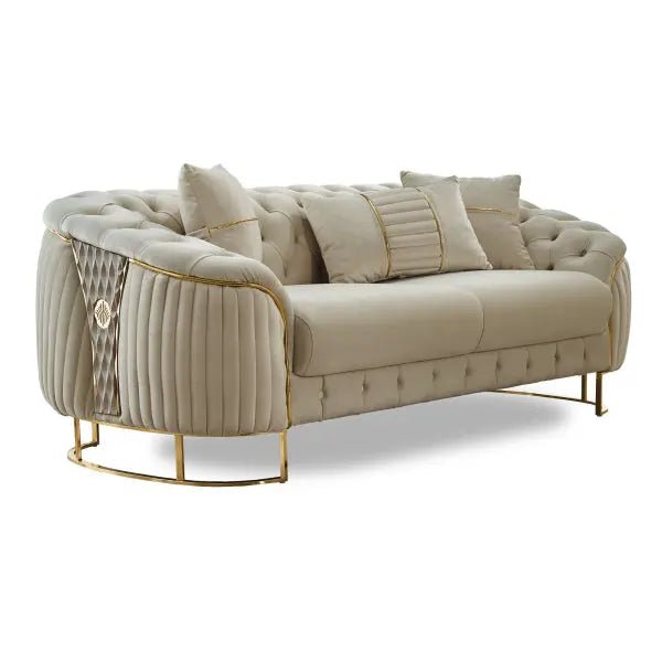 Lucas Stationary Loveseat Cream - Ferro Furniture