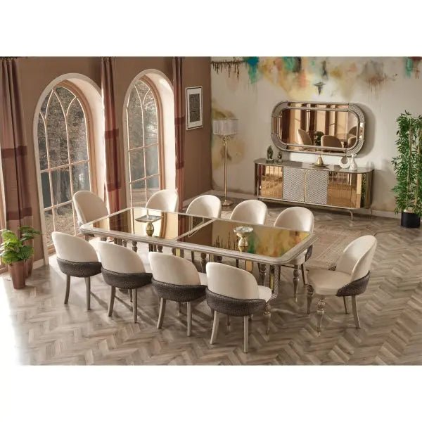 Madrid Diningroom (Dining Table & 6 Dining Chair & Consol With Mirror) - Ferro Furniture