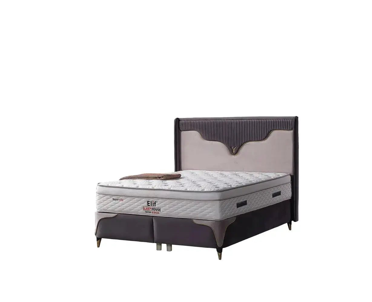 Manolya King Storage Bed With Headboard Grey - Ferro Furniture