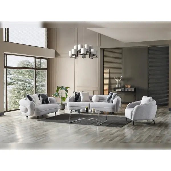 Marsilya Stationary Livingroom (2 Sofa & 2 Chair) Grey - Ferro Furniture