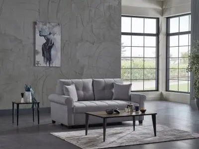 Mocca P Kol Loveseat (Koopsi Gray149) Stationary - Ferro Furniture