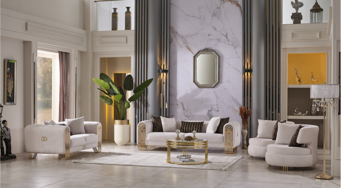 Monaco Stationary Living Room Set (Sofa, Loveseat & 2 Chairs) - Ferro Furniture