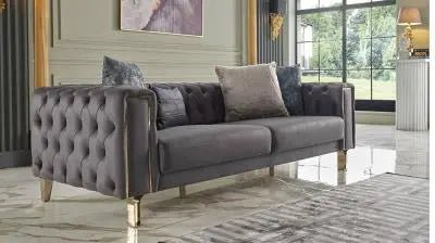 Montego 3 Seat Sleeper (Dark Anthracite) 2 Pieces - Ferro Furniture