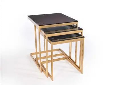 Montego Nesting Table (CRL MRB/Gold) 1 Piece - Ferro Furniture