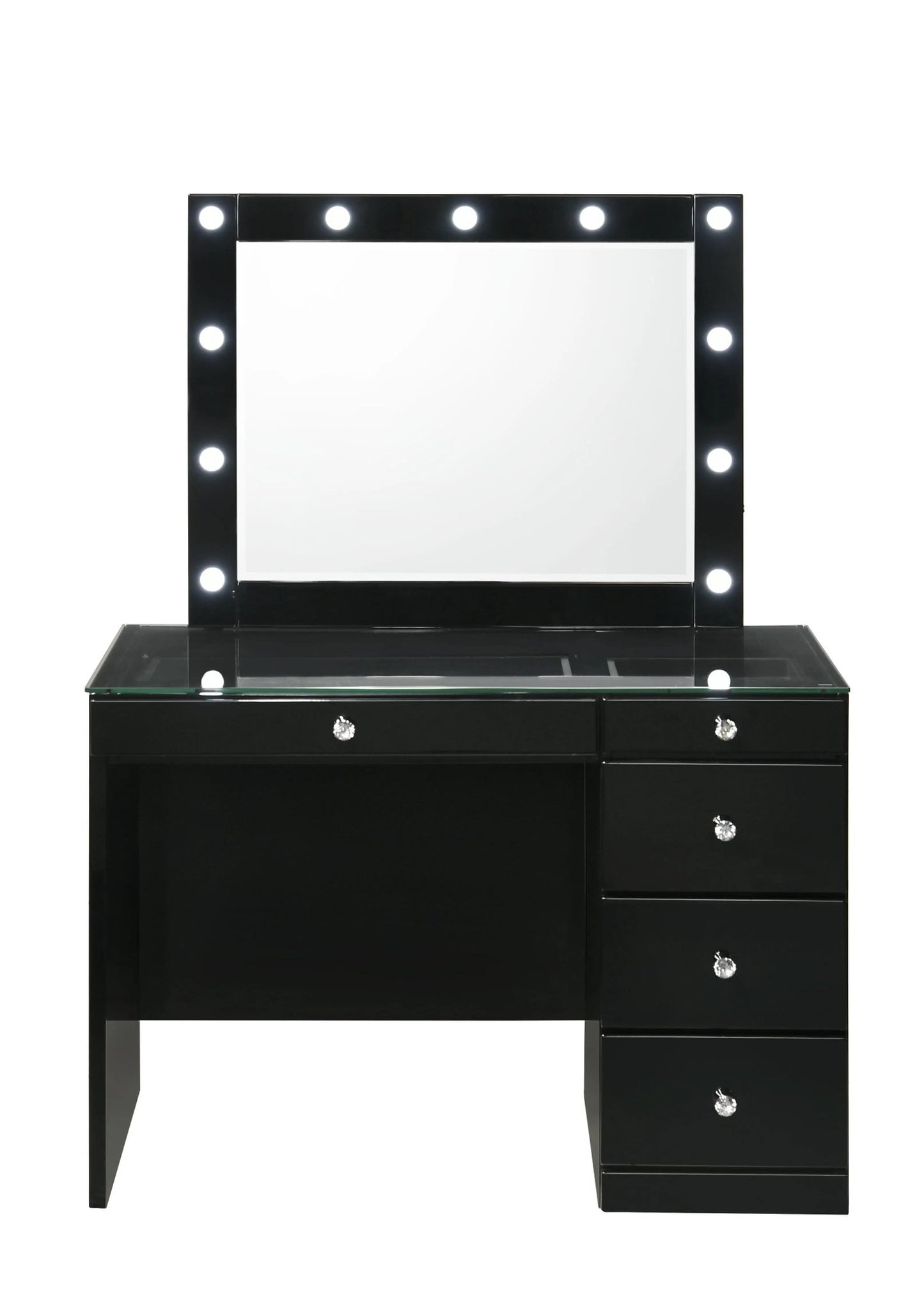 Morgan - Vanity Desk With Glass Top And Led Mirror - Ferro Furniture