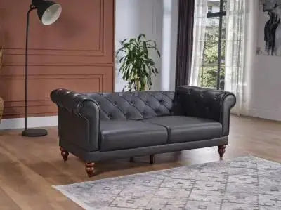 Muse Love Seat (Muse Grey PU) 2 Pieces - Ferro Furniture