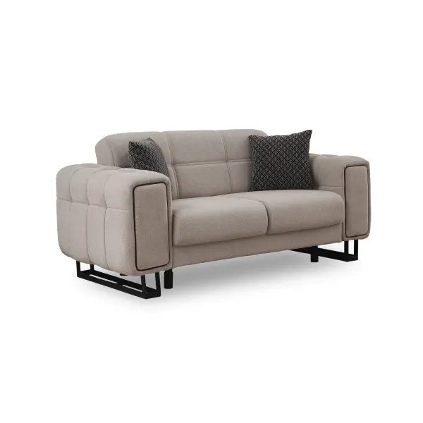 Nero Convertible Livingroom Loveseat Light Grey - Ferro Furniture