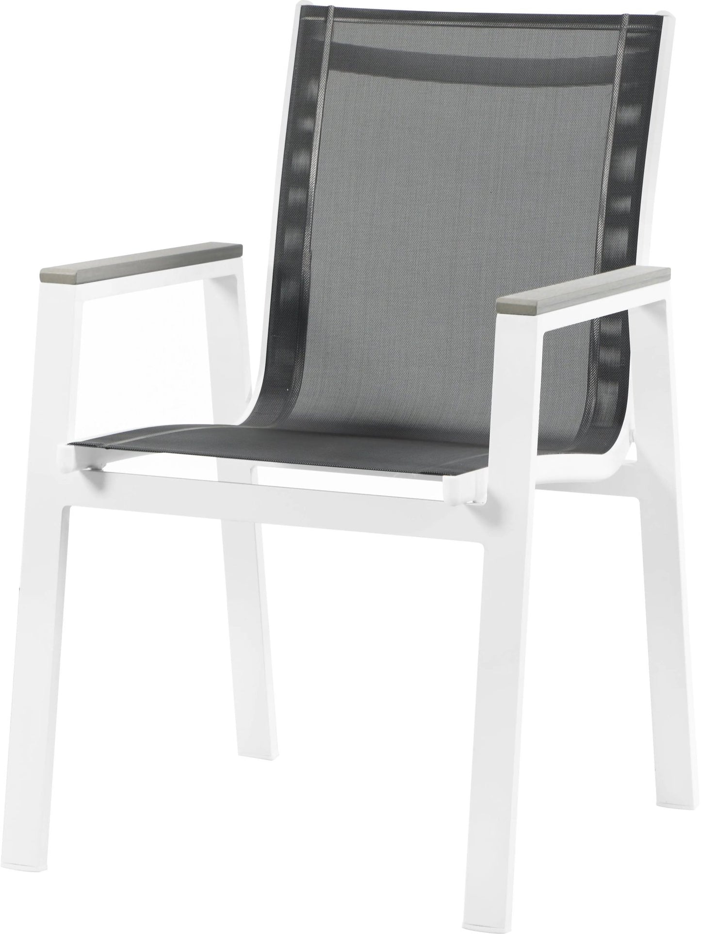 Nizuc - Outdoor Patio Dining Arm Chair With White Frame And Gray Arms (Set of 2) - Ferro Furniture