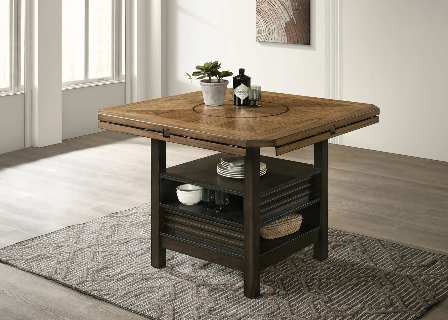 Oakly - Counter Height Table - Dark Brown - Ferro Furniture