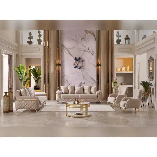 Orlando Convertible Livingroom (2 Sofa & 2 Chair) Beige - Ferro Furniture