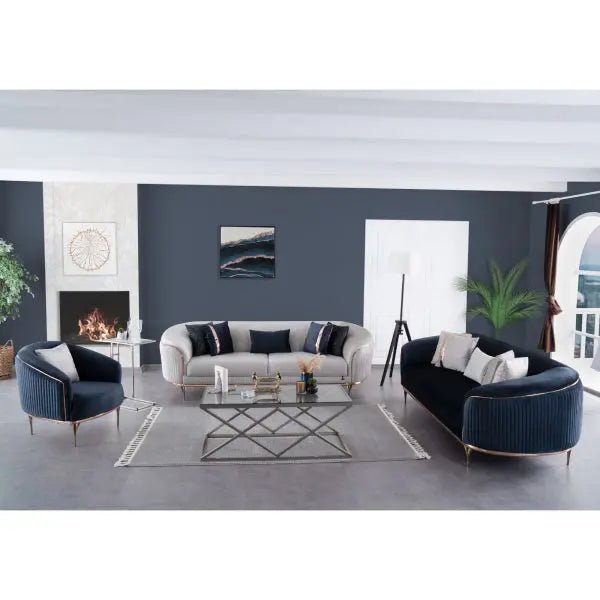 Pandora Stationary Livingroom (2 Sofa & 2 Chair) Anthracite - Ferro Furniture