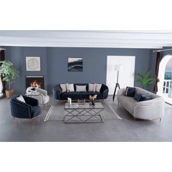 Pandora Stationary Livingroom (2 Sofa & 2 Chair) Cream - Ferro Furniture