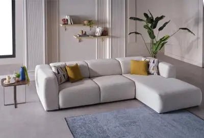 Picasso Sectional (Oscar White) 5 Pieces - Ferro Furniture