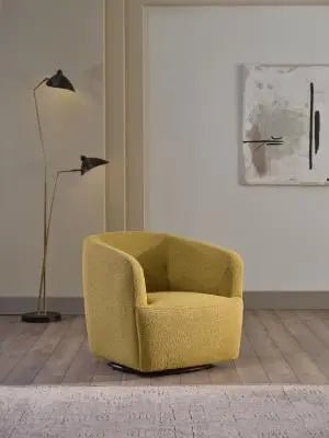 Picasso Swivel Chair (Oscar Mustard) - Ferro Furniture