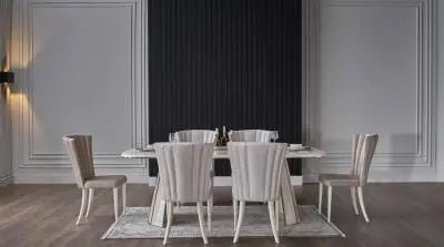 Plaza Dining Table (Ivory) - Ferro Furniture