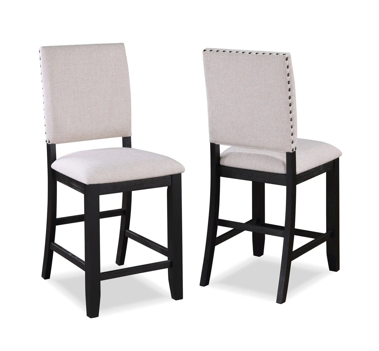Regent - Counter Height Chair (Set of 2) - Charcoal Black - Ferro Furniture