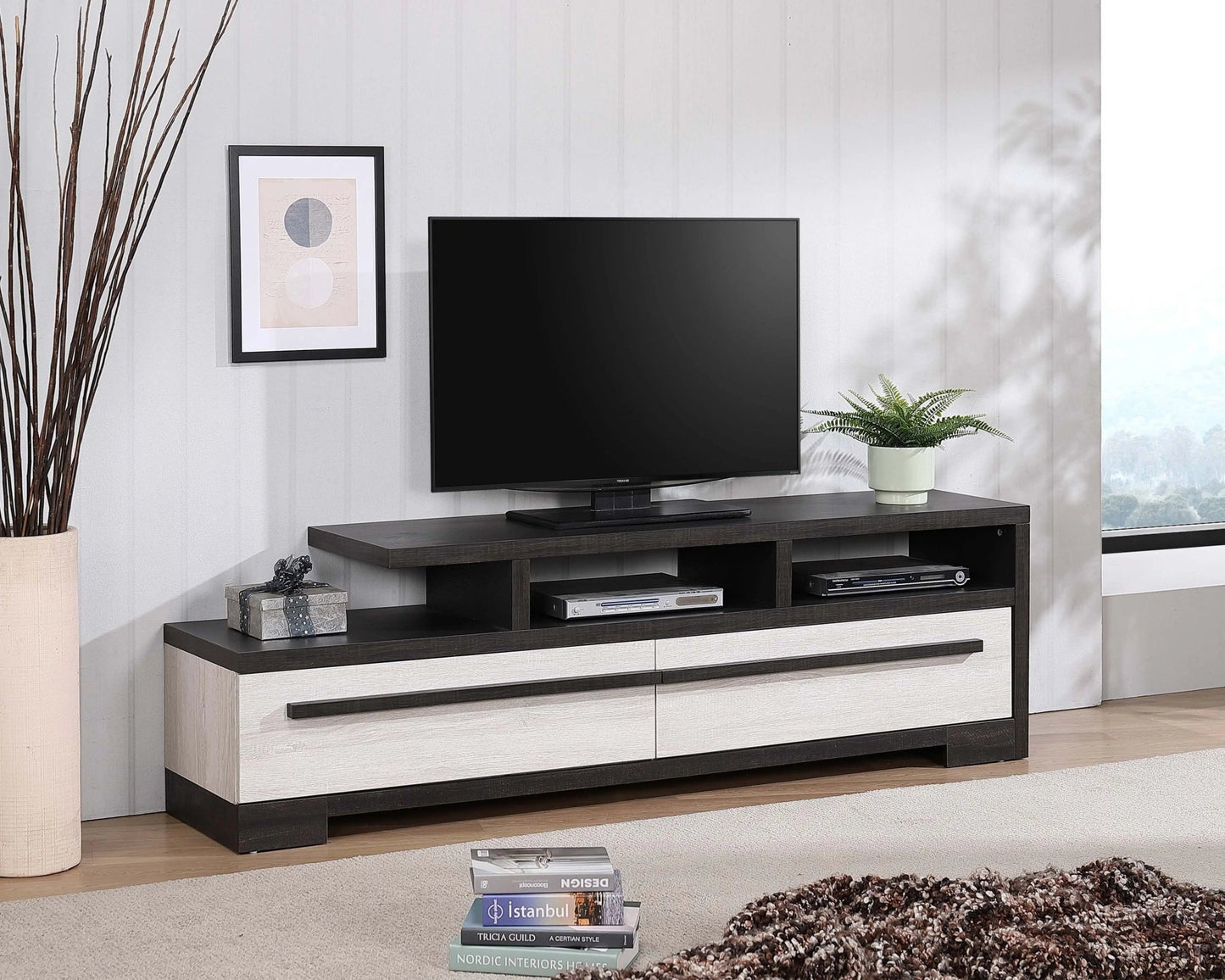 Remington - TV Stand - Black & White - Ferro Furniture