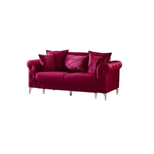 Riva Convertible Livingroom Loveseat Burgundy - Ferro Furniture