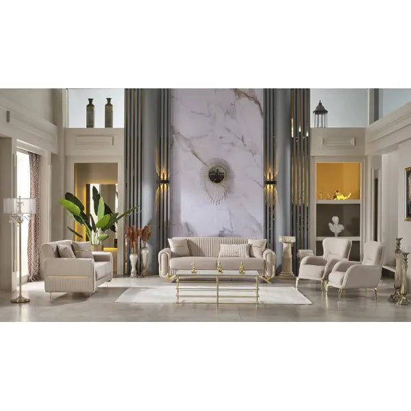 Royal Convertible Livingroom Set (2 Sofa & 2 Chair) Beige - Ferro Furniture